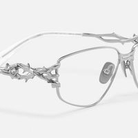 Spine - Unique Geometric Silver Eyeglasses | Vooglam Design Details