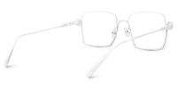Fenella - Square White Eyeglasses | Vooglam Side View