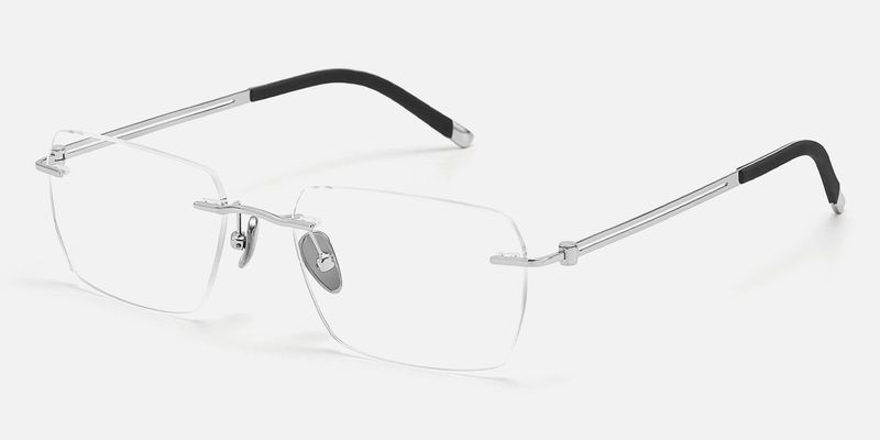 Glaze - Rectangle Silver Eyeglasses