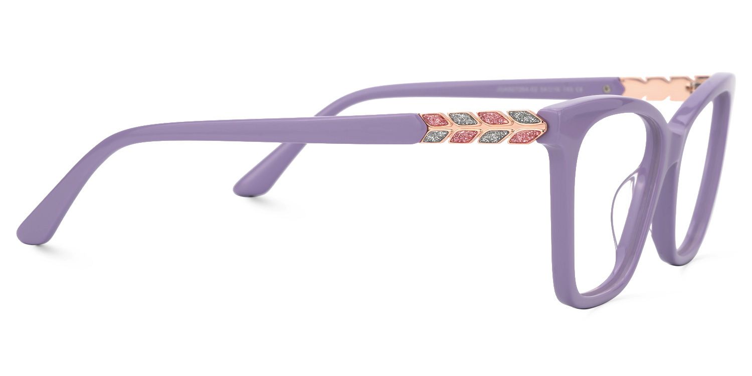 Fidelia - Butterfly Purple Eyeglasses by Vooglam - Product View 4