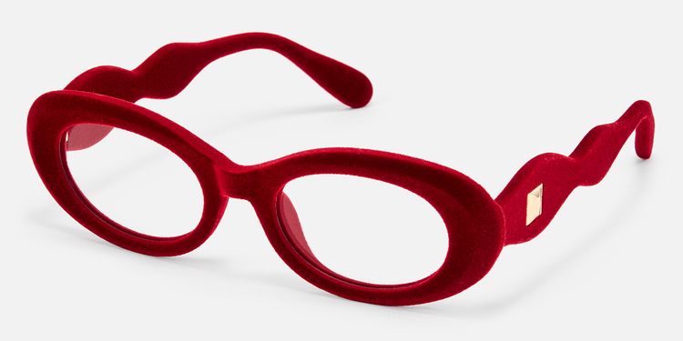 Royale - Oval Red Eyeglasses by Vooglam