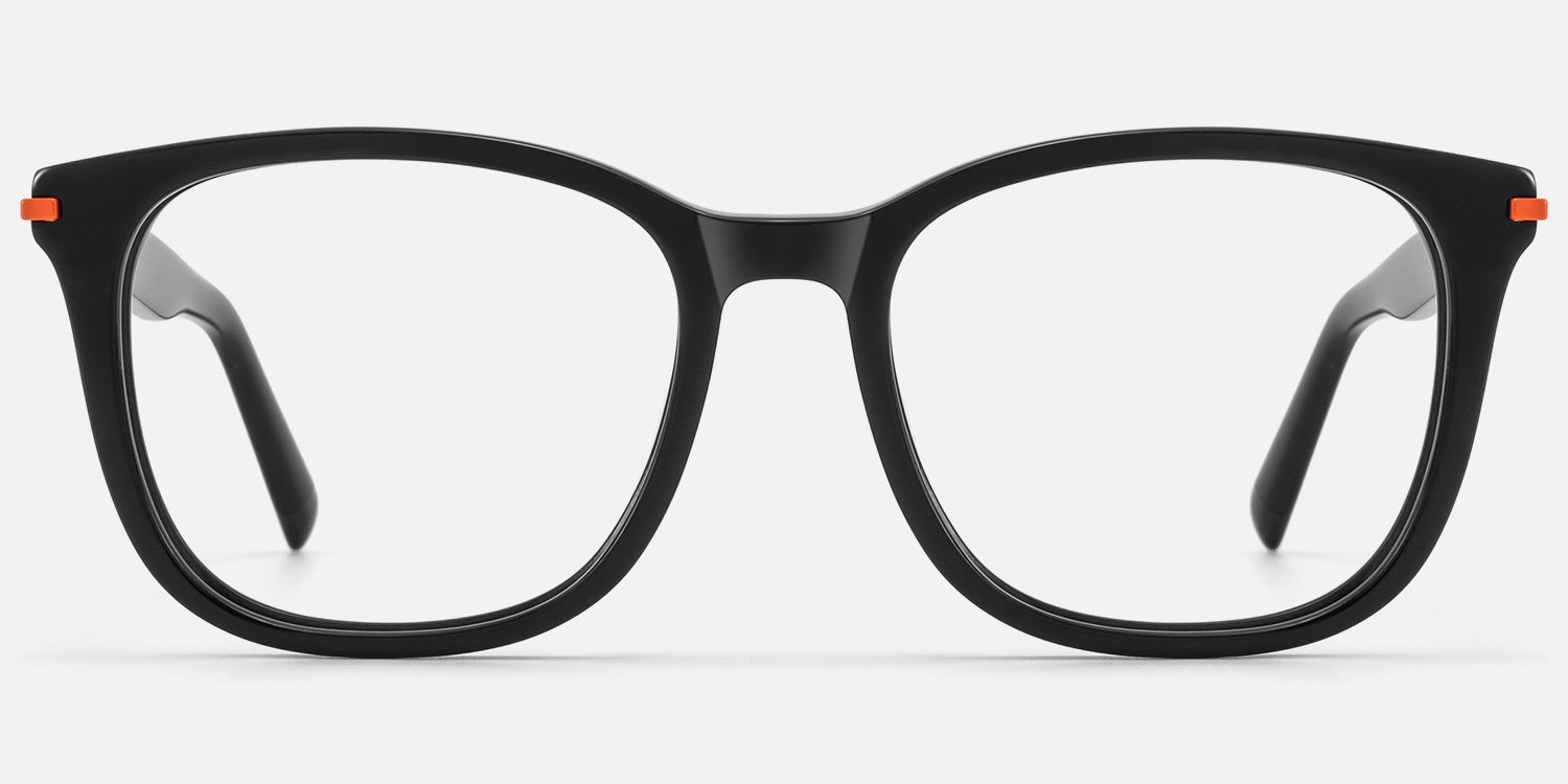 Holo - Square Black Eyeglasses | Vooglam Angle View