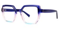 Junyin - Square Blue Eyeglasses | Vooglam Front View