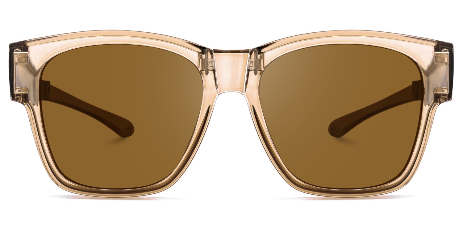 Macy - Square Champagne Fit Over Sunglasses | Vooglam Angle View