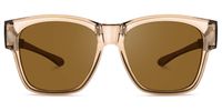 Macy - Square Champagne Fit Over Sunglasses | Vooglam Angle View