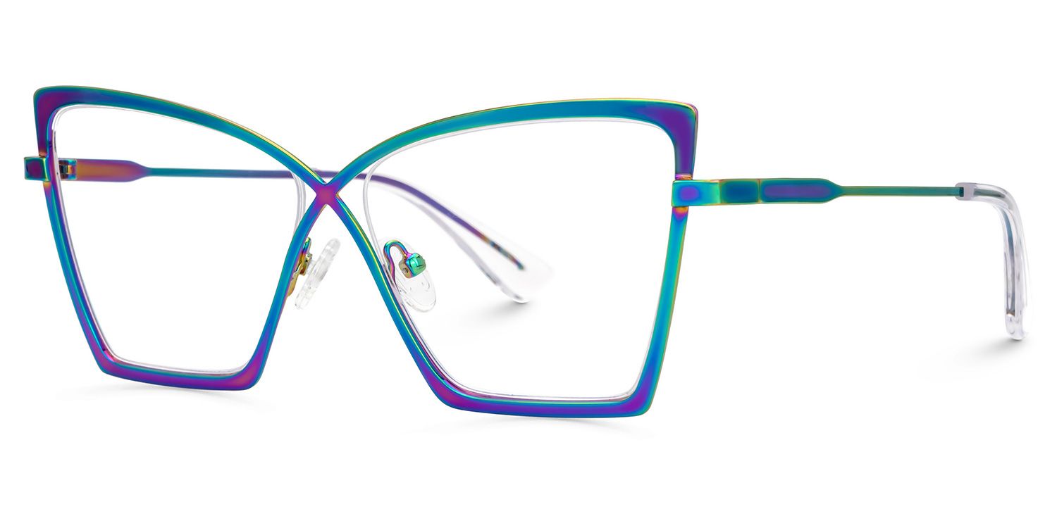 Felicja - Butterfly Multicolor Eyeglasses by Vooglam - Front View