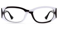 Claire - Rectangle Black/White Eyeglasses | Vooglam Angle View
