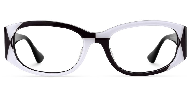 Claire - Rectangle Black/White Eyeglasses | Vooglam
