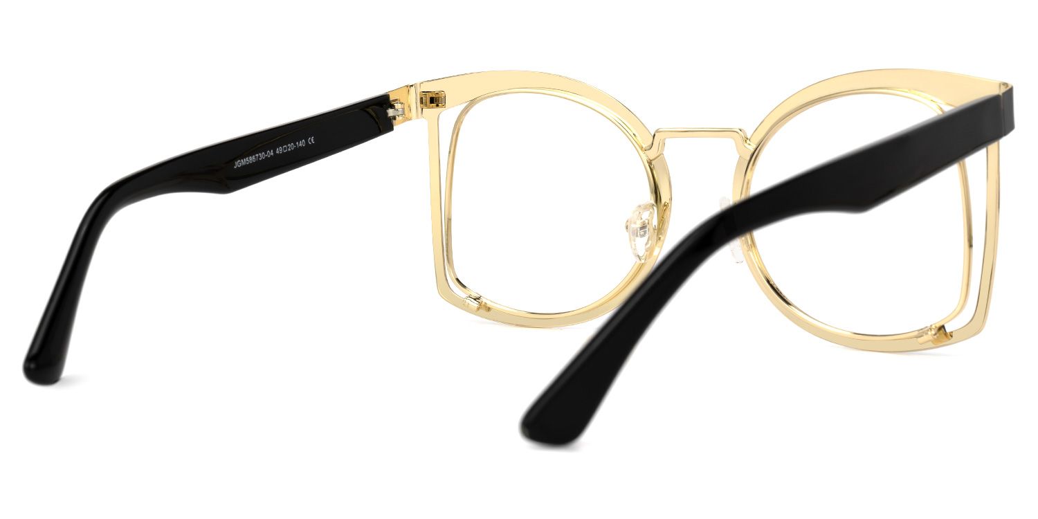 Adelita - Square Black Eyeglasses | Vooglam Side View