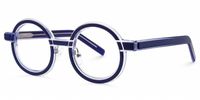 Rooney - Round Blue/Crystal Eyeglasses | Vooglam Front View