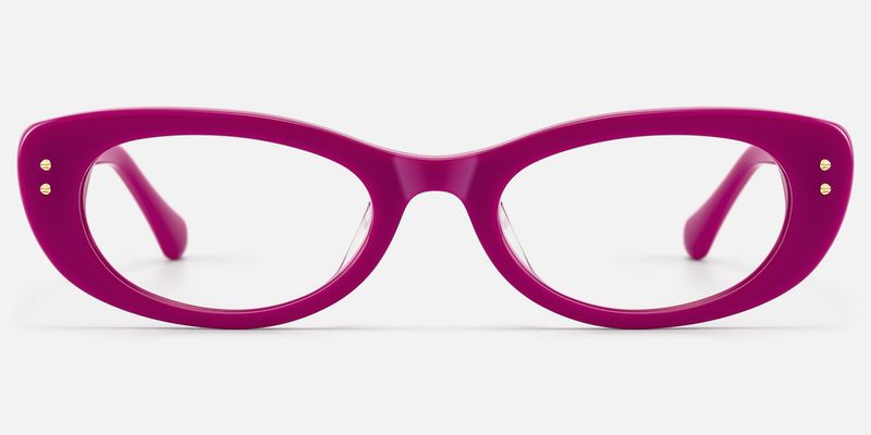 Ginza - Magenta Acetate Y2K Narrow Cat Eye Glasses | Vooglam