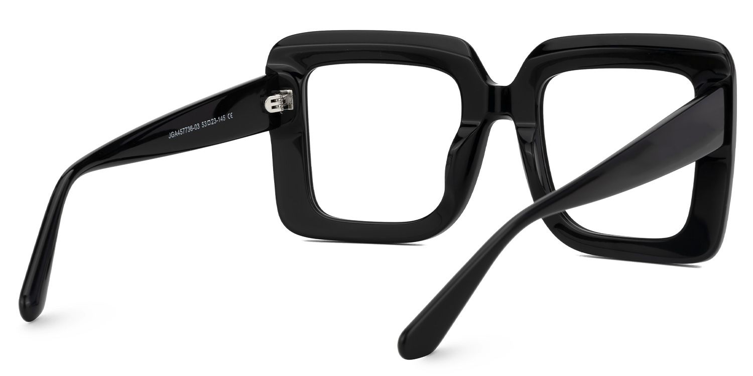 Fayiz - Square Black Eyeglasses | Vooglam Side View
