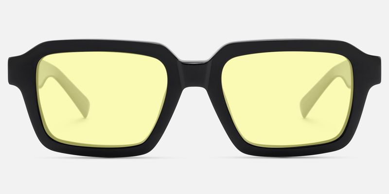Jet - Rectangle Black Sunglasses | Vooglam