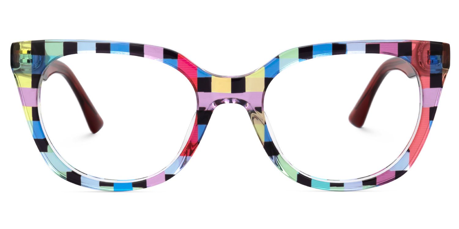 Stephanie - Cat Eye Multicolor Eyeglasses | Vooglam Angle View