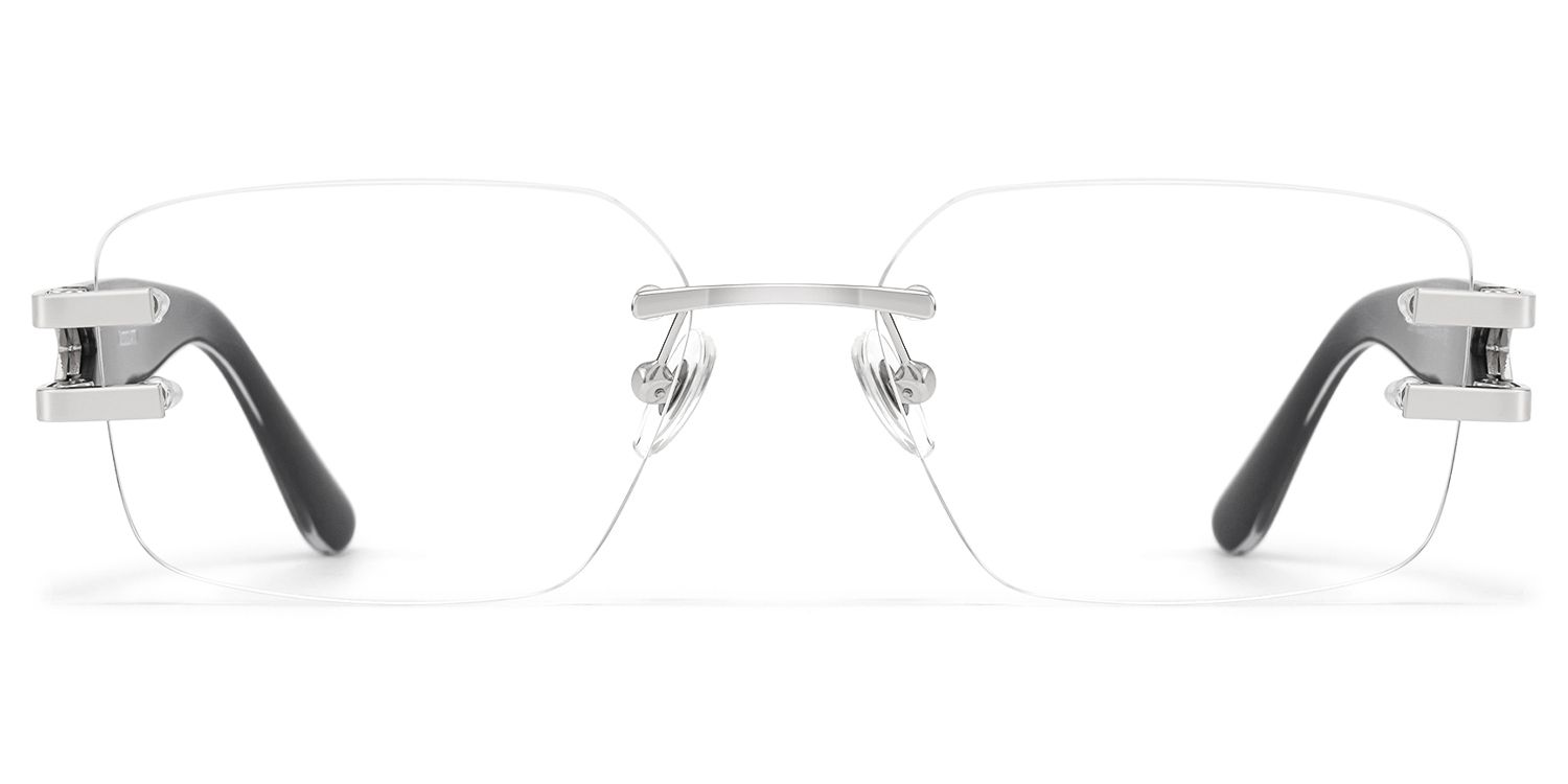 Aurum - Black Rimless Rectangle Glasses | Vooglam Product Details 1