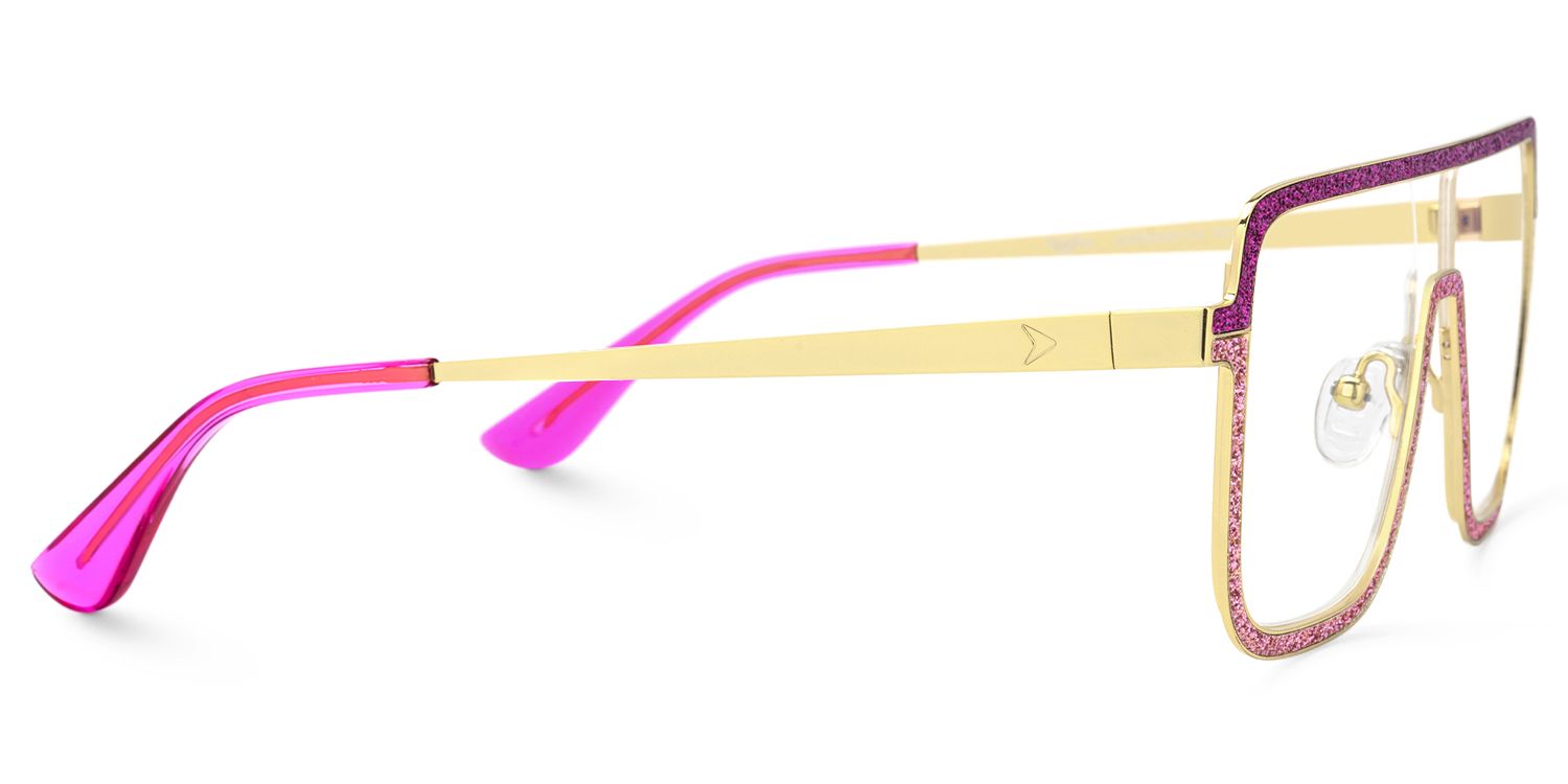 Padraic - Aviator Pink Eyeglasses by Vooglam - Product View 4