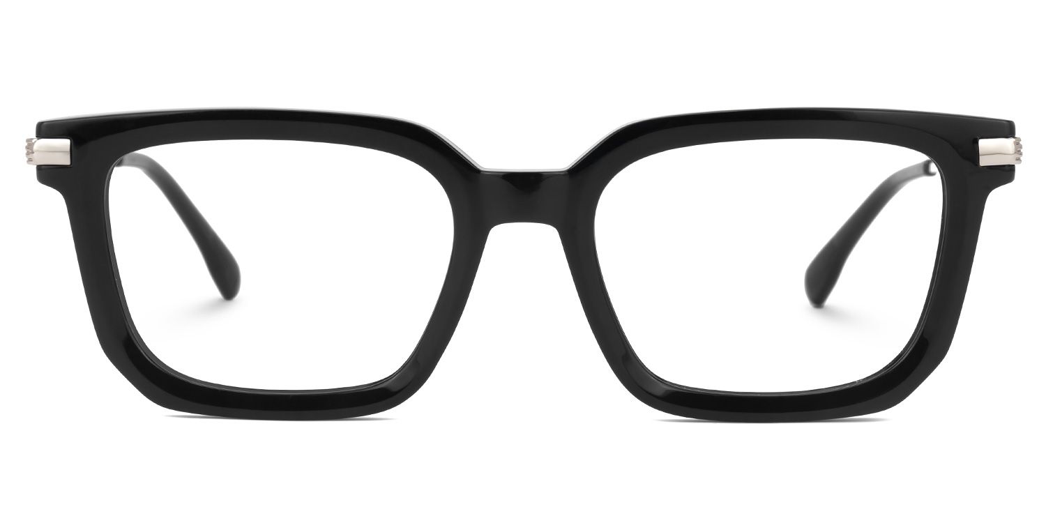 Denbeigh - Rectangle Black Eyeglasses | Vooglam Angle View