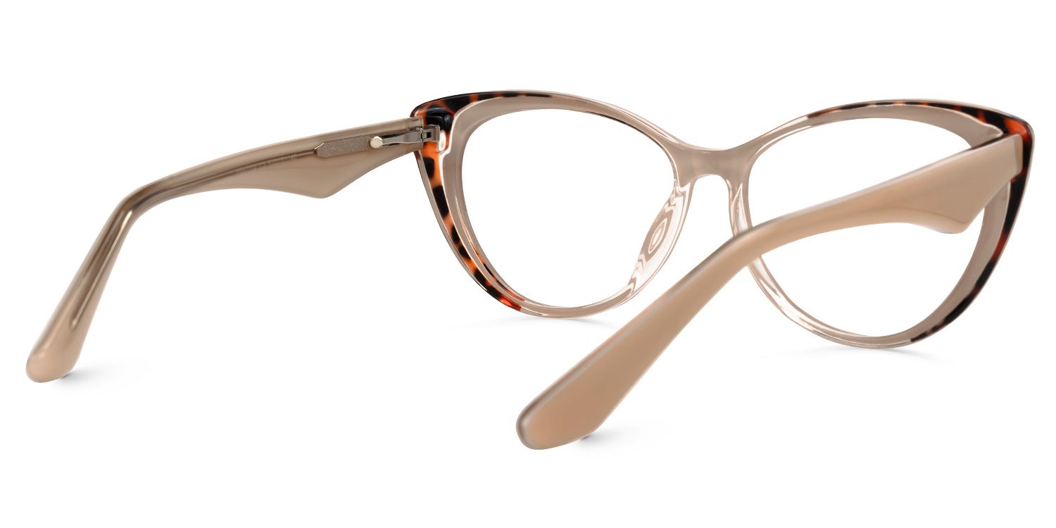 Ekundayo - Cat Eye Brown Eyeglasses | Vooglam Side View