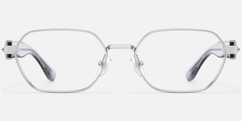 Orion - Geometric Silver Eyeglasses