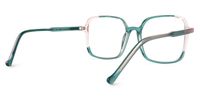 Delphina - Square Green Eyeglasses | Vooglam Side View