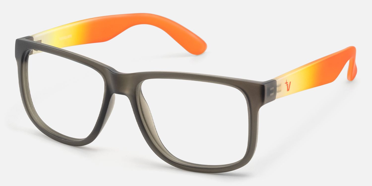 Sync - Rectangle Gray Eyeglasses | Vooglam Front View