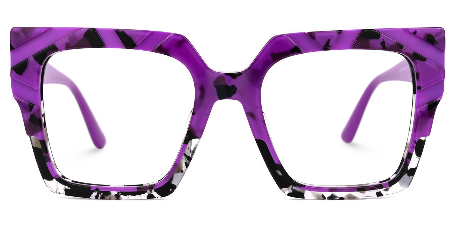 Darius - Square Purple/Tortoise Eyeglasses | Vooglam Angle View