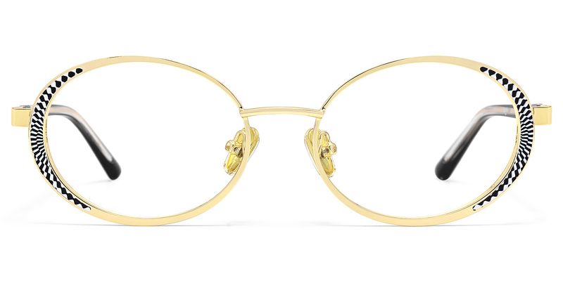 Vortex - Oval Two-tone Eyeglasses by Vooglam