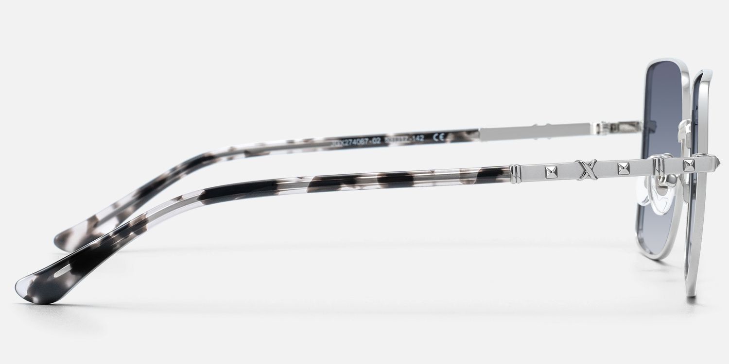 Devereux - Boho Chic Square Silver Sunglasses | Vooglam Side View