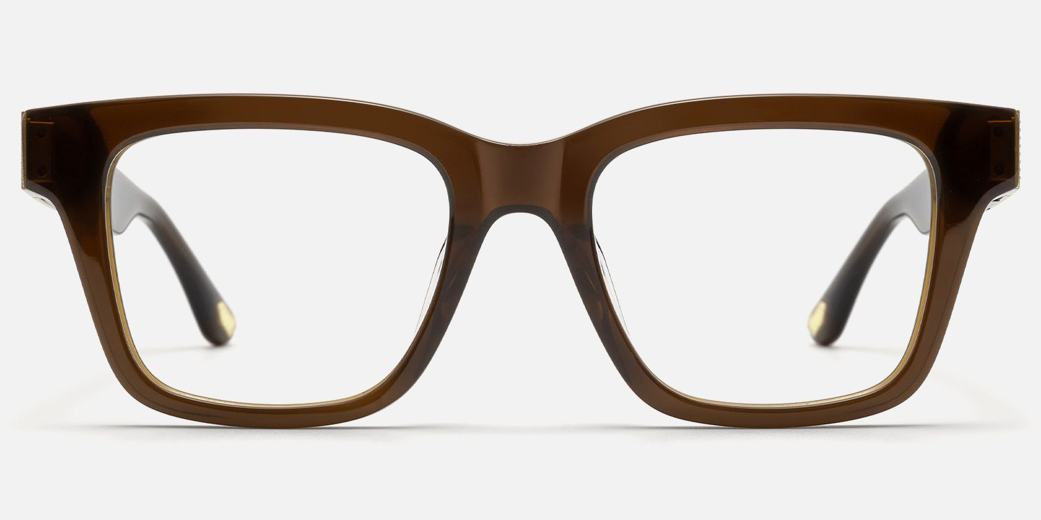 Legacy - Rectangle Brown Eyeglasses | Vooglam Angle View