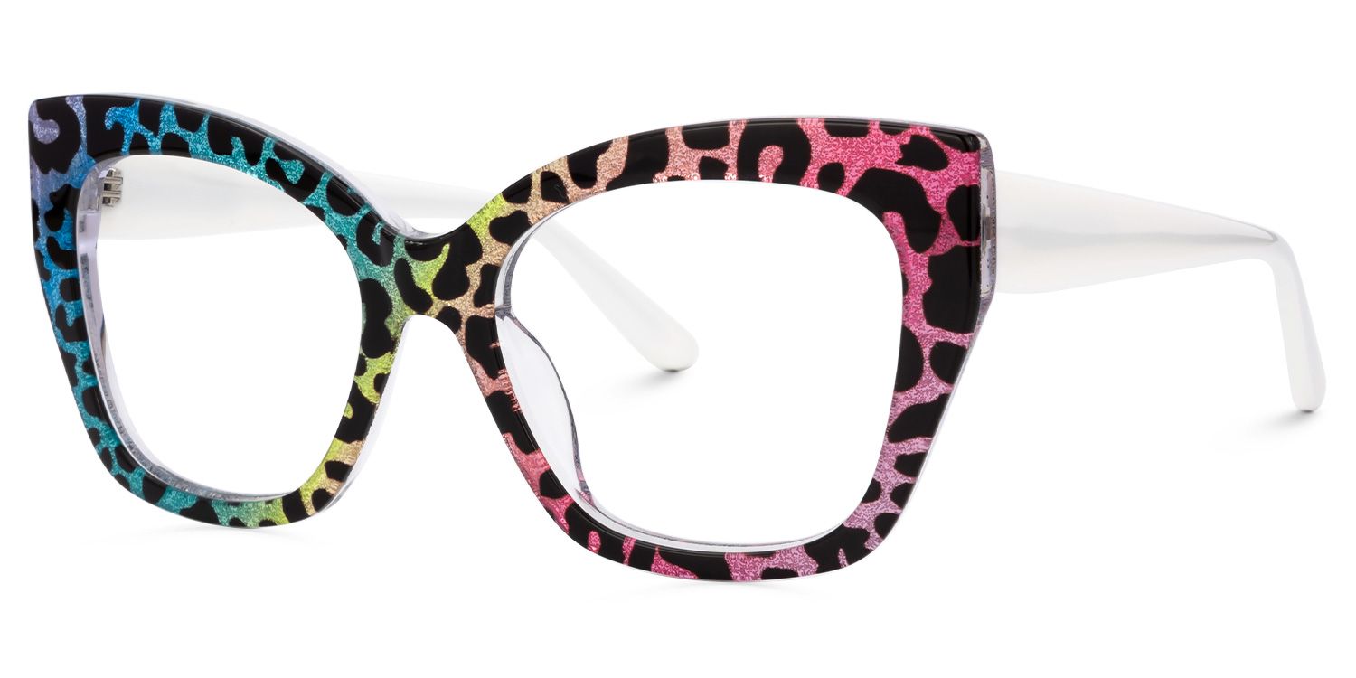 Haidera - Cat Eye Multicolor Eyeglasses | Vooglam Front View