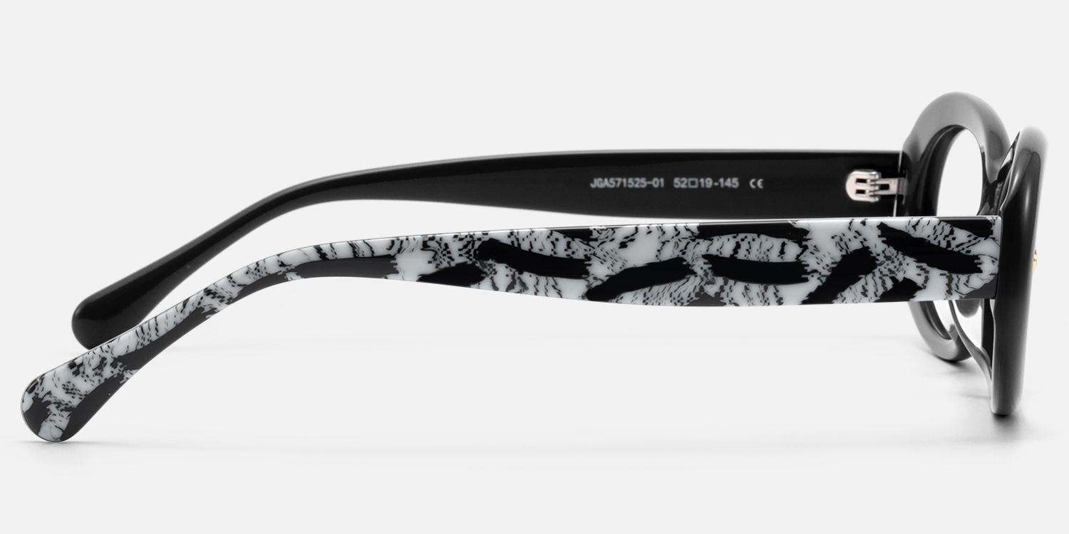 Vexa- Black Chunky Zebra Print Glasses | Vooglam Side View