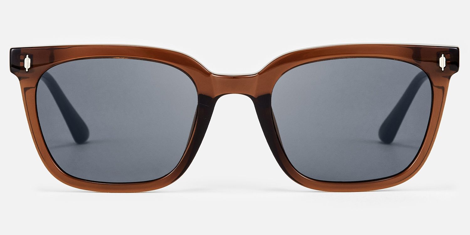 Cosmo - Rectangle Brown Sunglasses | Vooglam Angle View