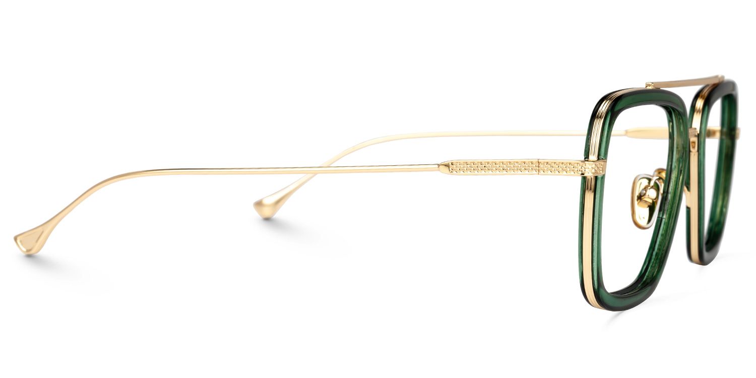 green aviator frames