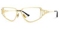 Sakina - Geometric Gold Eyeglasses | Vooglam Front View