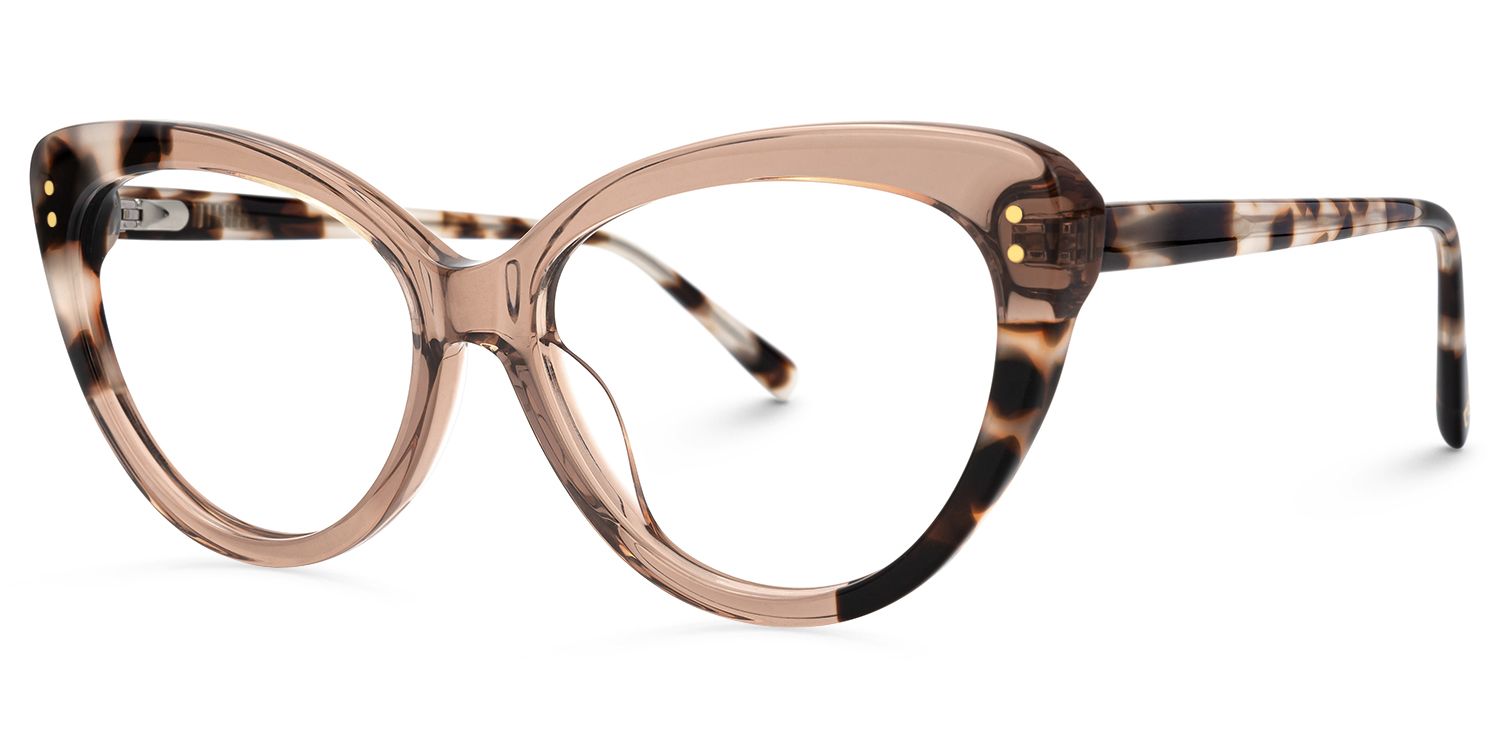 Lahela - Cat Eye Brown/Tortoise Eyeglasses | Vooglam Front View