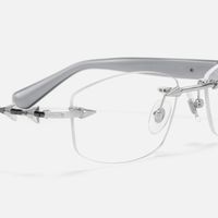 Fracture - Silver Grey Rimless Spike Glasses | Vooglam Design Details