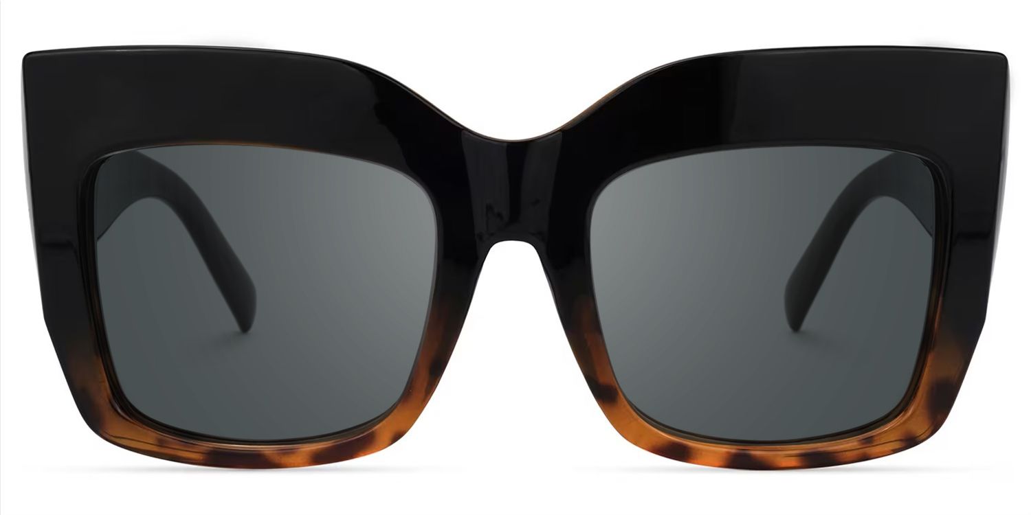 Cassandra - Square Black/Tortoise Sunglasses | Vooglam Angle View