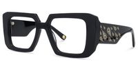Ellery - Rectangle Black Eyeglasses | Vooglam Front View