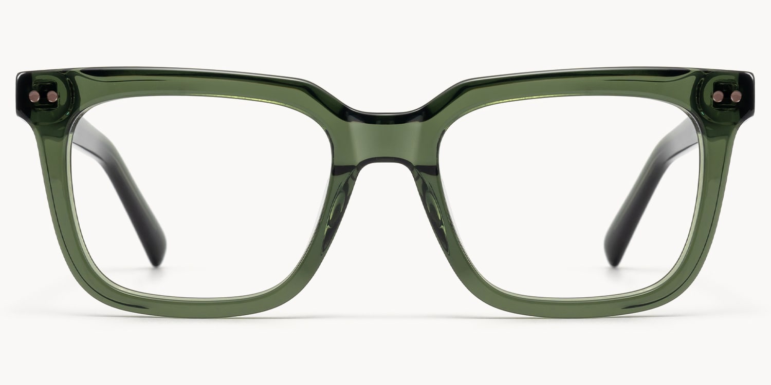 Remix - Rectangle Green Eyeglasses - 1