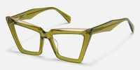 Eldad - Cat Eye Green Eyeglasses | Vooglam Front View
