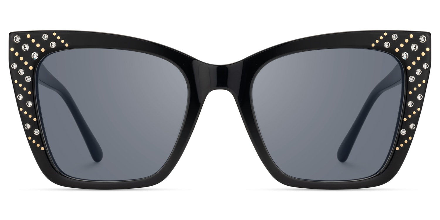 Glitz - Cat Eye Black Sunglasses - 1