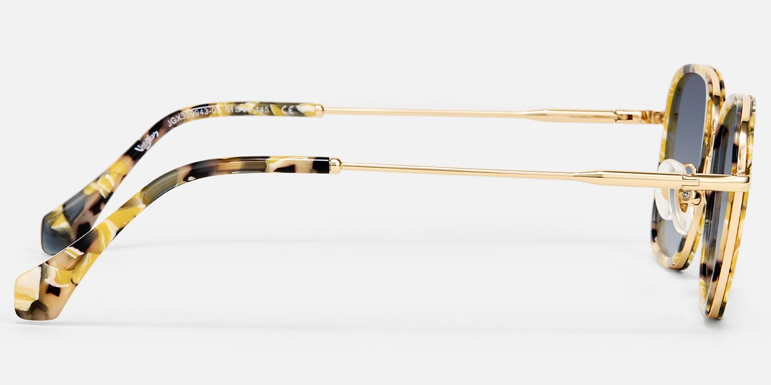 Sundance - Square Yellow Sunglasses | Vooglam Side View