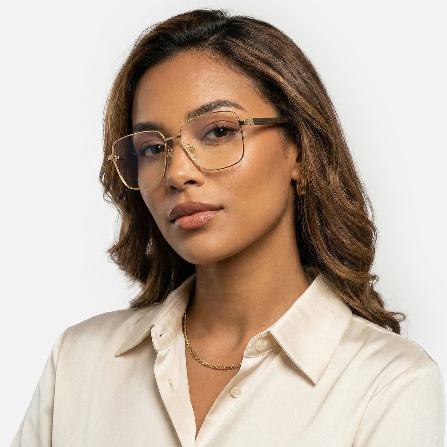 Explore the design story of Griot - Square Gold Eyeglasses | Vooglam