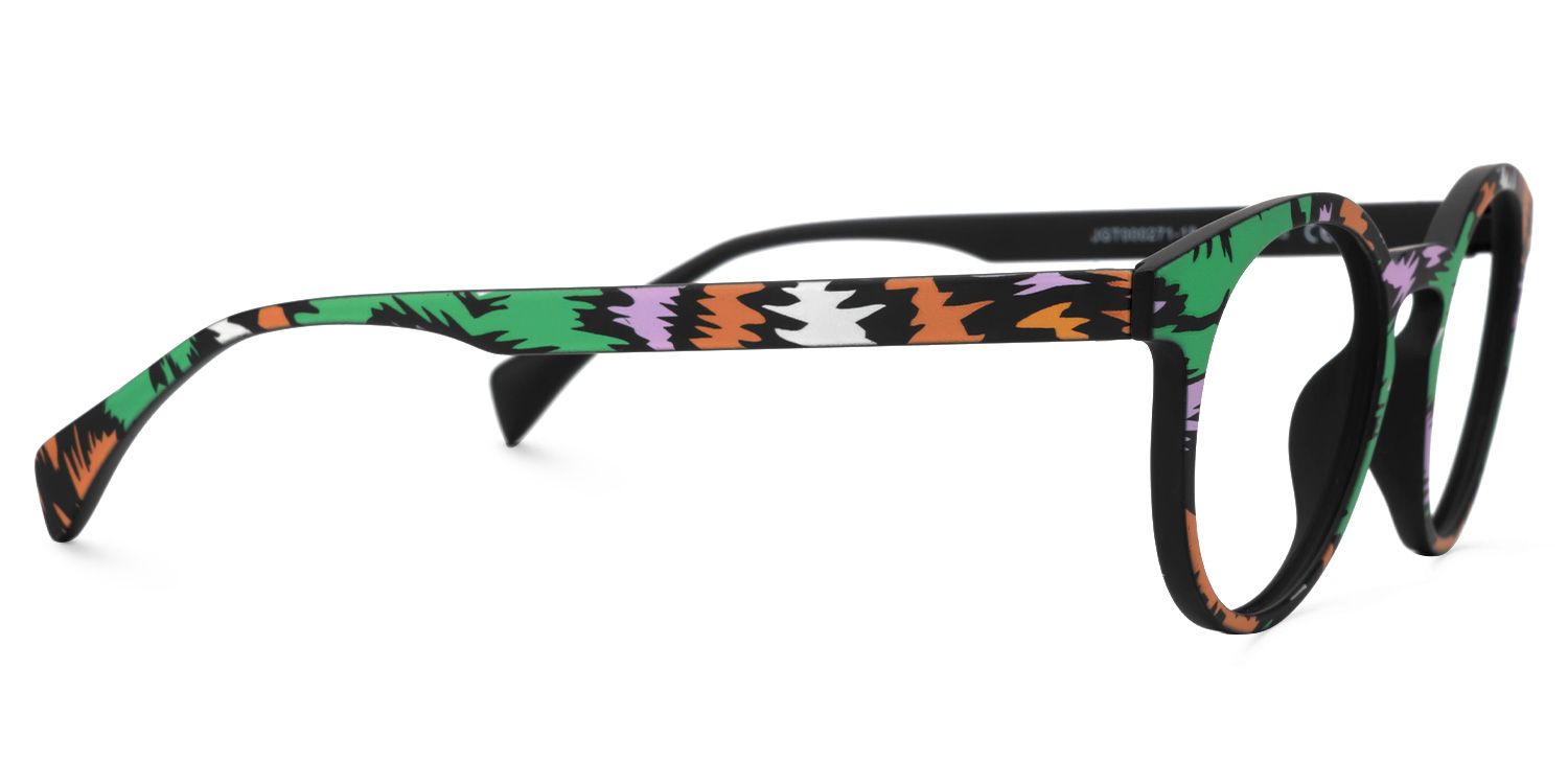 Minnie - Funky Artsy Multicolored Oval Eyeglasses - Product View 4