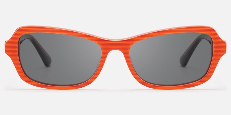 Pop - Gray Lens Orange Striped Bug Eye Shades by Vooglam