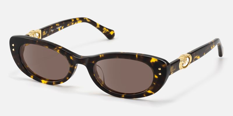Ginza - Brown Tinted Tortoise Acetate Sunglasses | Vooglam