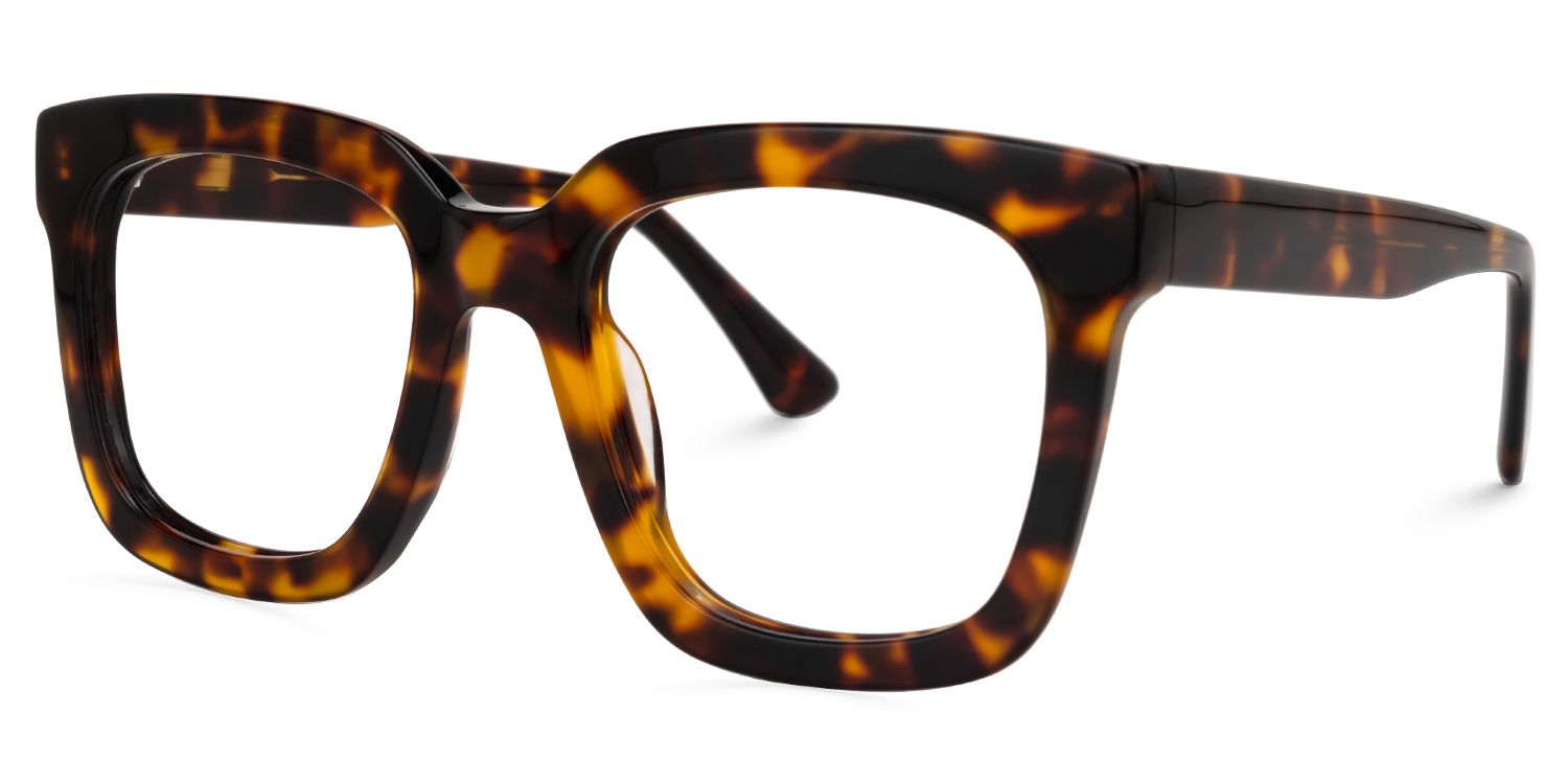 Eisa - Square Tortoise Eyeglasses | Vooglam Front View