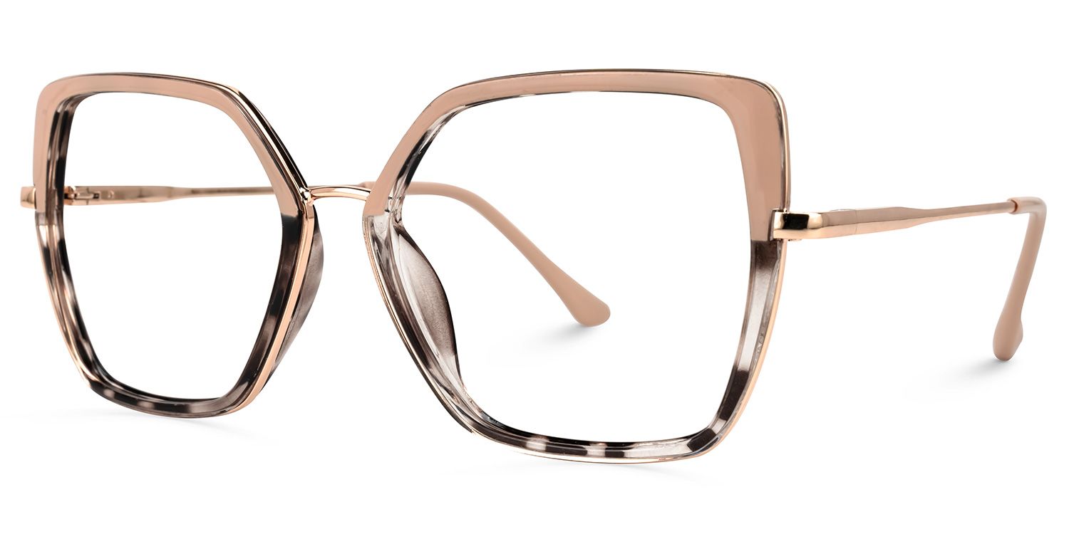 Demia - Square Tortoise Eyeglasses | Vooglam Front View