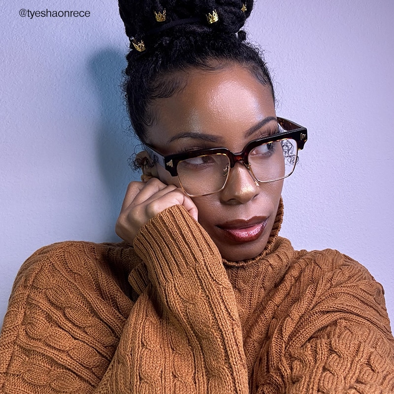 Nathifa - Browline Tortoise Eyeglasses