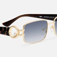 Aurae - Rectangle Gold Sunglasses | Vooglam Design Details